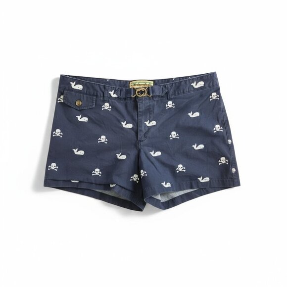 Libertine Skull and Whale Embroidered Bermuda Shorts Juniors 13 - Picture 1 of 6